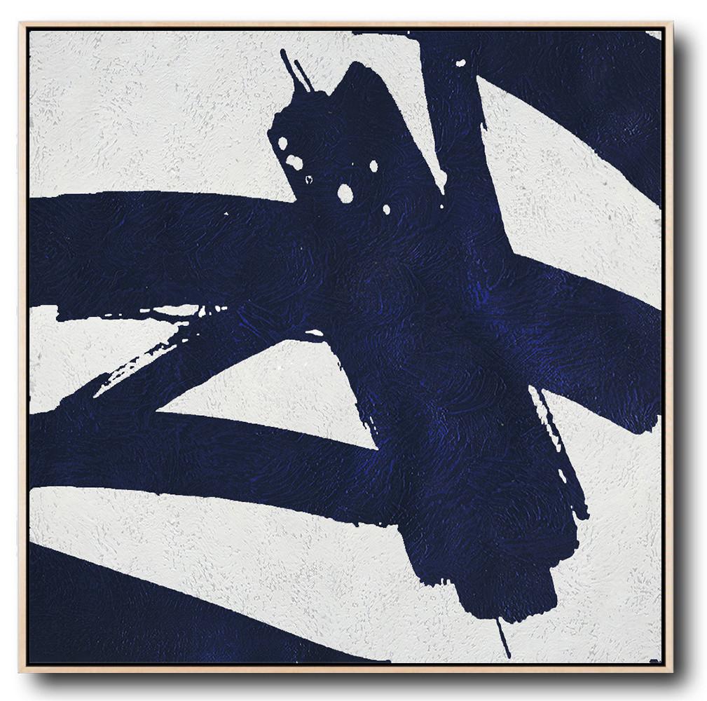 Navy Blue Minimalist Painting #NV184A - Click Image to Close
